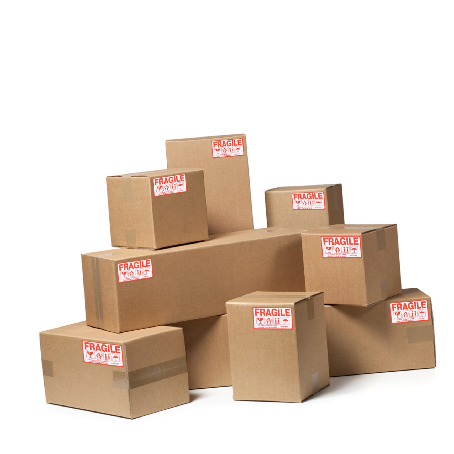 Amosfun 5 Ensembles Autocollants Avertissement Fragile Auto Adhésifs Lot De Étiquettes De Transport Rouge Pour Protection Des Colis Pour Et Expédition Articles 20 Feuilles*5