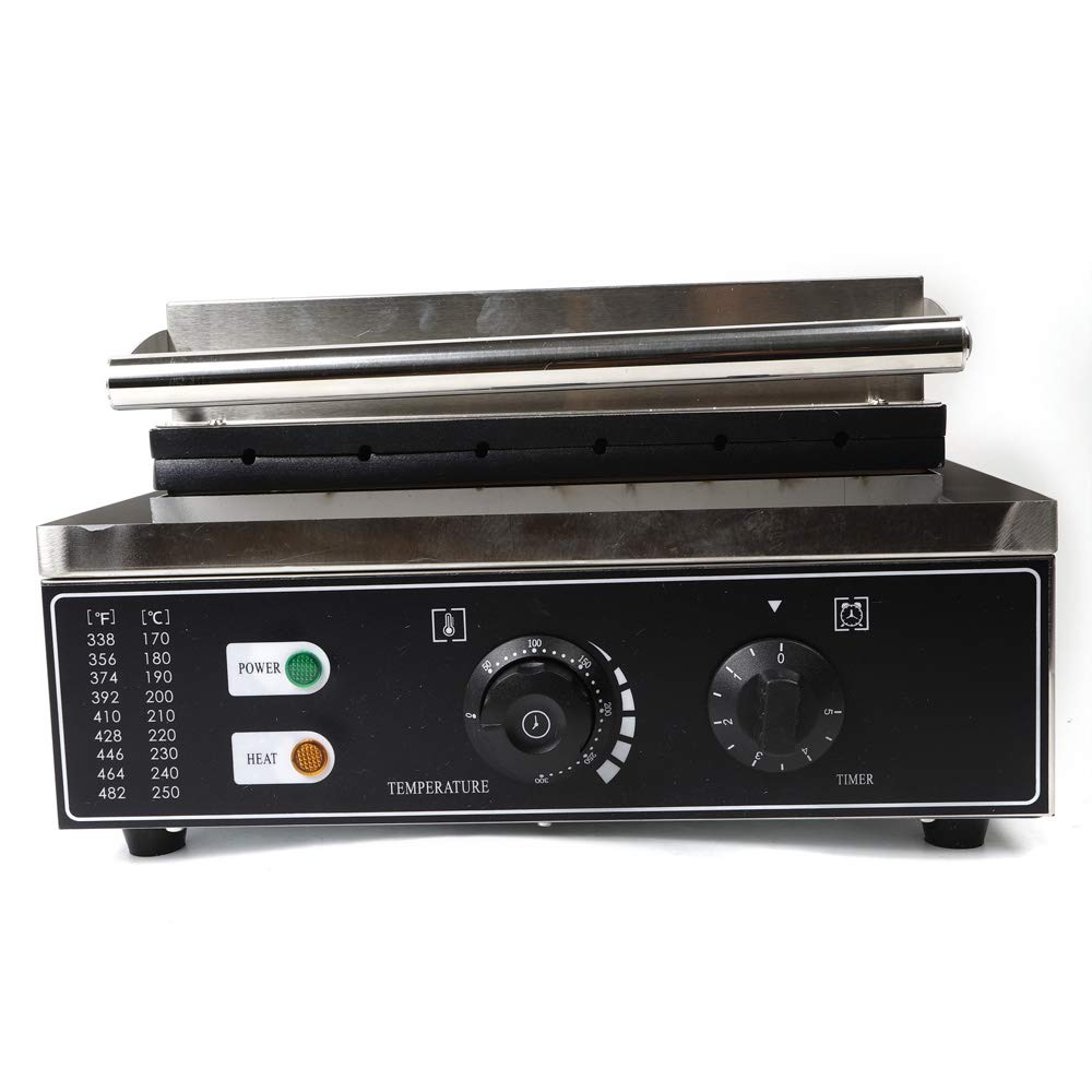 Gofrera profesional de acero inoxidable, 6 unidades, para gofres, con mango, con temporizador, 220 V, 1500 W
