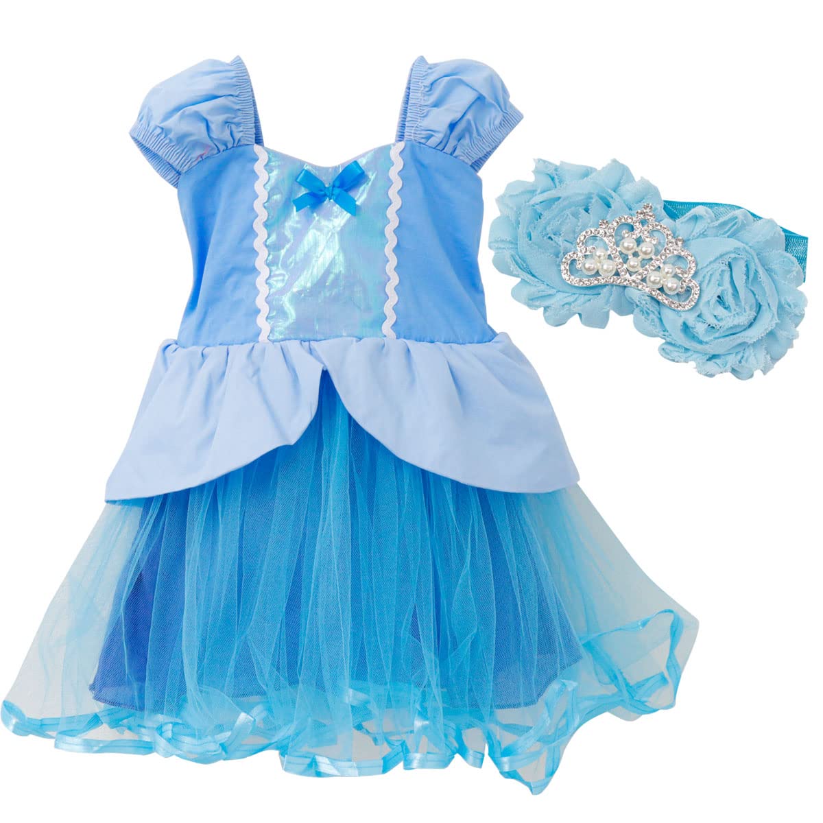 [ピクシーパーティー] お姫様 プリンセスドレス コスチューム コスプレ 変装 変身 子供 ワンピース 子供ドレス 女の子 キッズ ハロウィン コスプレ 衣装 仮装 ベビー ドレス 女の子 ドレス クリスマス 衣装 プレゼント なりきり お姫様 女王 お誕生日 お祝い (120, ブルー) 誕生日 プレゼント