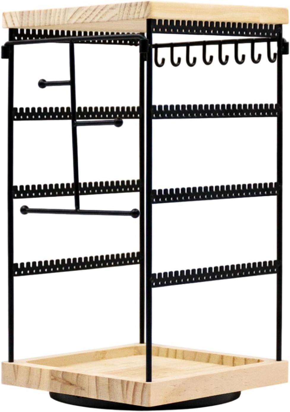 Rotating Jewelry Organizer Display Rotating Earring Organizer Versatile Decorative Jewelry Holder for Bangle Rings Dresser, Gold/1416(Preto)