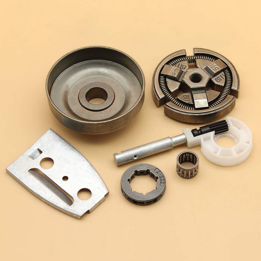 Tiempo Beixi .325-7Teeth Campana de Embrague del Tambor Piñón llanta y Guía de la Bomba de Aceite Plate Bar Compatible con Husqvarna 51 55, 55 Ranchero Motosierra Recambios Nuevo