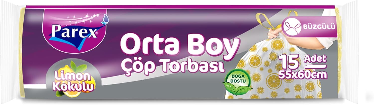 Parex Büzgülü Çöp Torbası Limon Kokulu Orta Boy