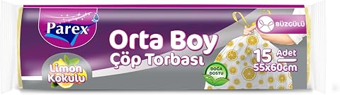 Parex Büzgülü Çöp Torbası Limon Kokulu Orta Boy