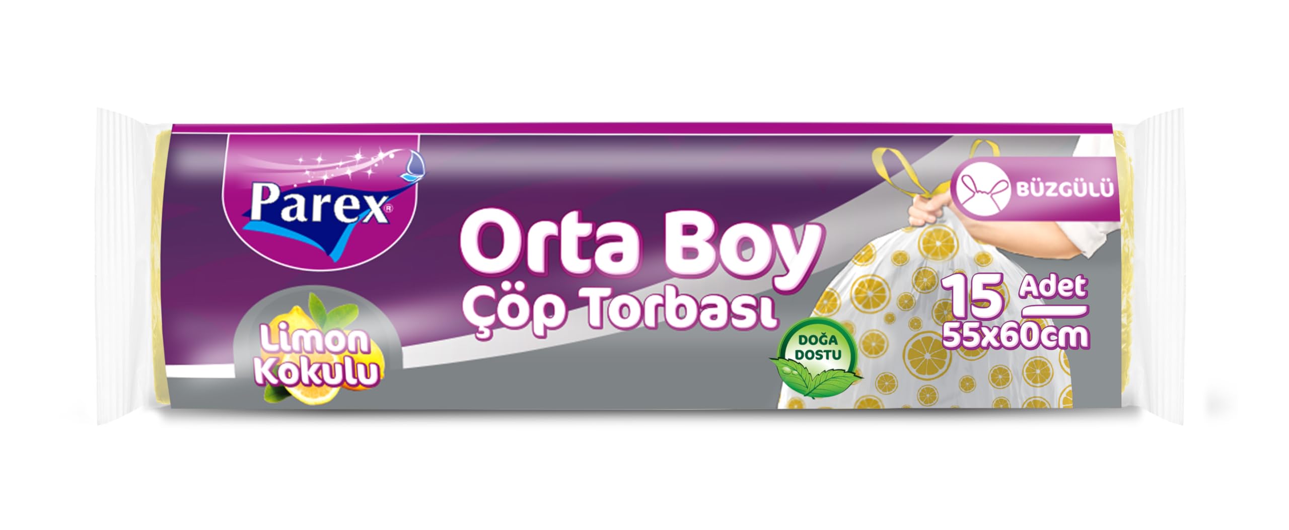 Parex Büzgülü Çöp Torbası Limon Kokulu Orta Boy