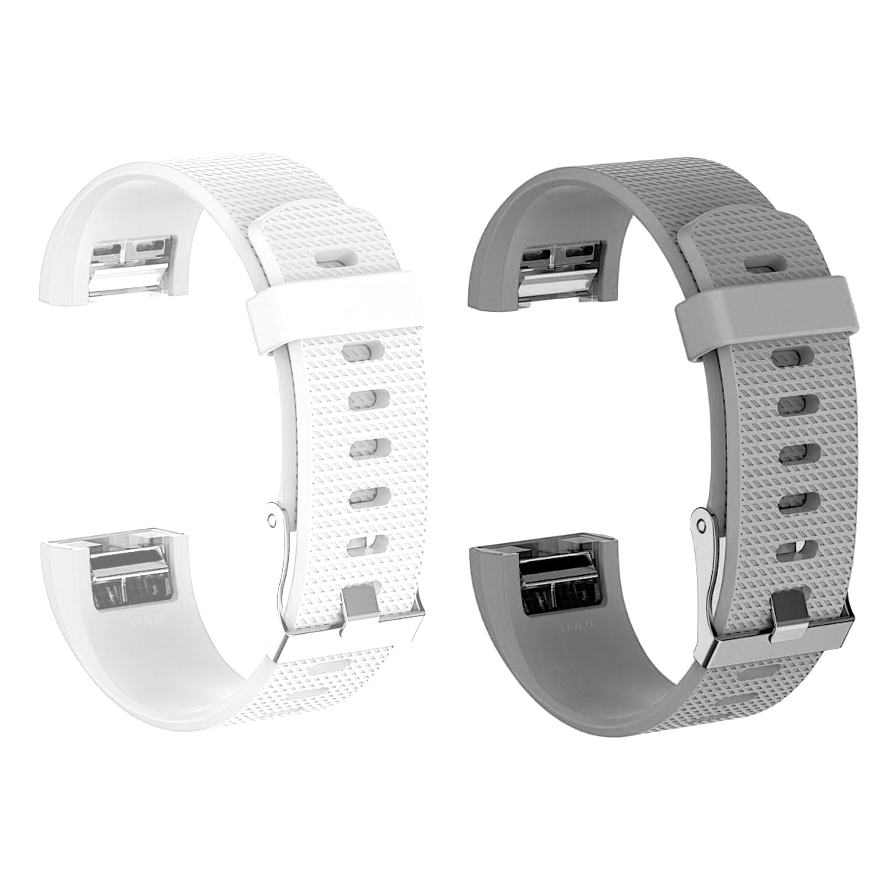 YODI Bands Compatible with Fitbit Charge 2 / Charge 2 HR Band, Soft Replacement Wristband for Women Flexible Waterproof Sport Watch Strap for Men (WHITE/GREY)-picture-20