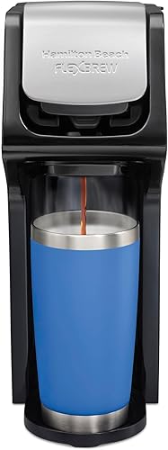 Hamilton Beach Cafetera FlexBrew 49900 de una sola porción compatible con paquetes de cápsulas y molidos, 8 onzas, preparación rápida negra