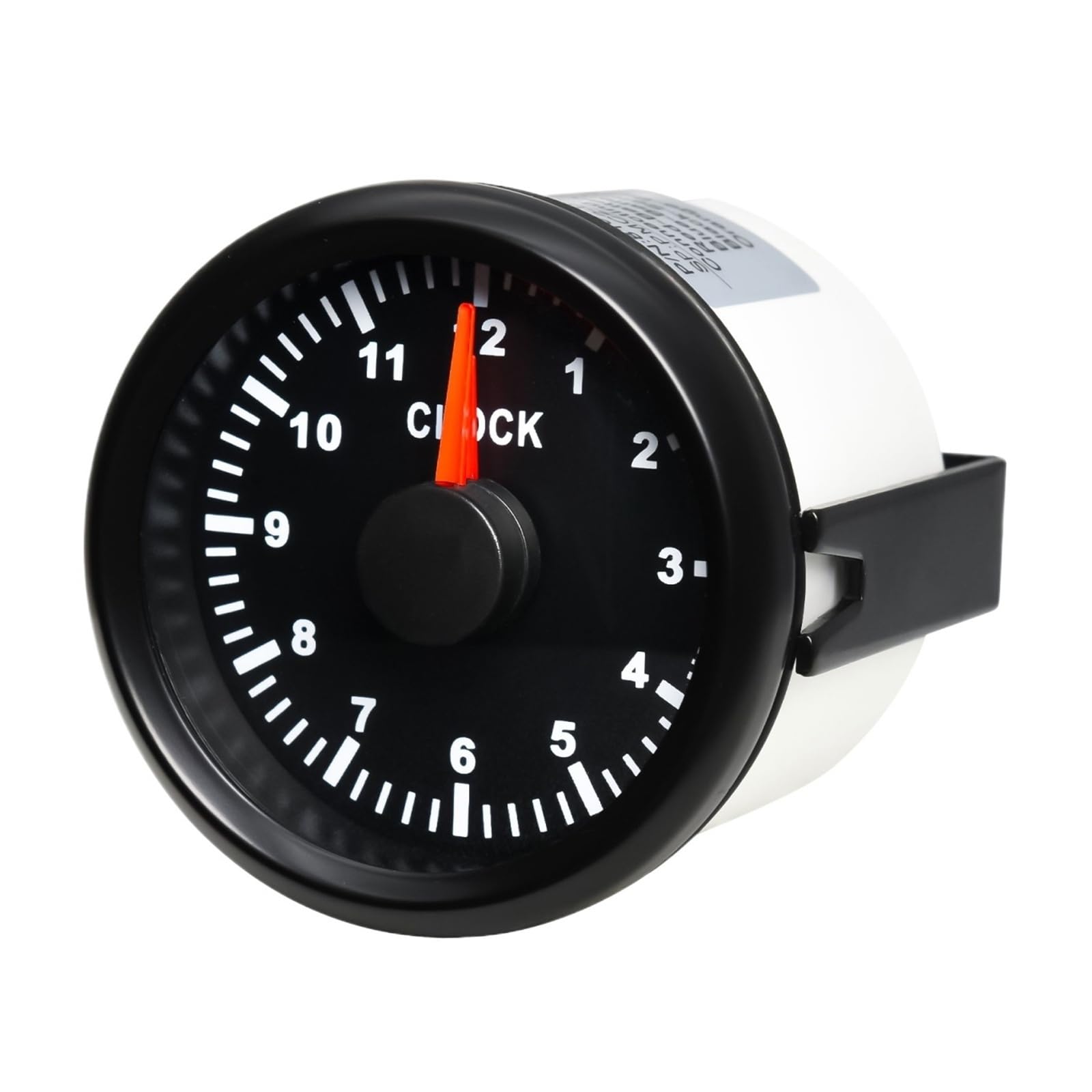 Indicador de reloj de 52mm con luz trasera roja, instrumento de contador de horas de 0-12 horas, contadores de horas for coche, barco, yate, espectáculo de 9-32V Lectura clara(Black)