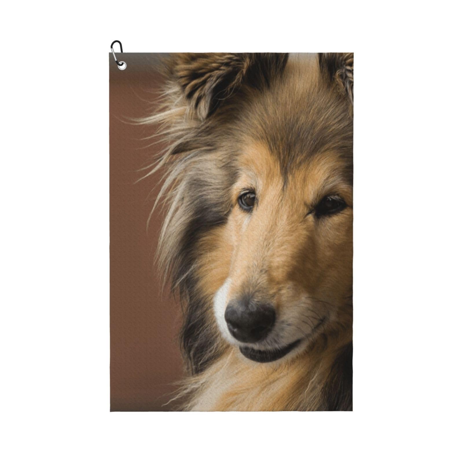 Hnnkloy Rough Collie Lassie Dogs Big Fluffy Dogs Pets, 16x24 in Portable Waffle Golf Towels with Carabiner Clip for Golf Bag