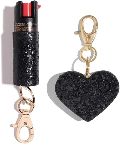 BLINGSTING Kit de defensa personal – Grado profesional, espray de pimienta de máxima resistencia con tinte de marcado UV y alarma de seguridad