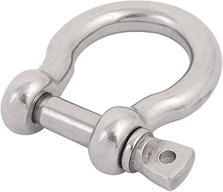 Aexit M10 Thread Transmission 304 Stainless Steel Bow Shackle Rigging Wire Rope Fastener