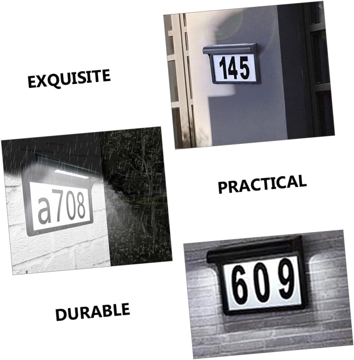Solar House Number Sign Light Address Plaque for Outdoor Use Easy to Install for Gardens Yards Porches and Pathways