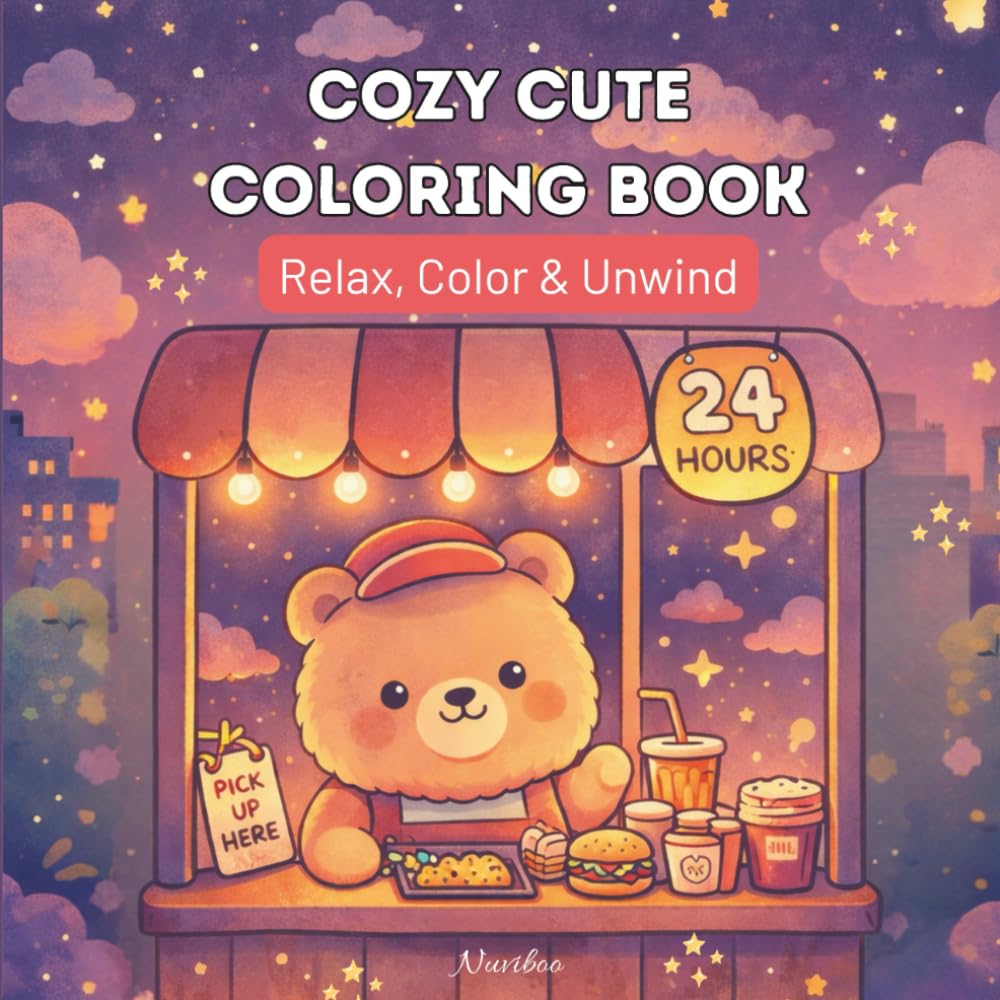 Cozy Cute: Coloring Book for Adults and Teens Featuring Adorable Animal Characters, Relaxing Hygge Moments and Comfy Scenes