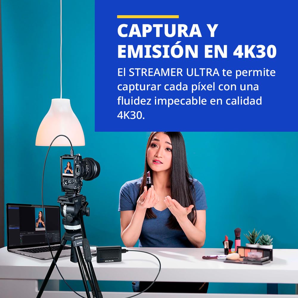 AVerMedia Streamer ULTRA 4K Tarjeta de captura (GC531) - RGB24 sin comprimir, grabación 4K30 y paso 4K60 HDR/VRR, USB 3.1 Type-C caja de captura de video para PS5, Xbox Series X/S, Switch, PC, DSLR