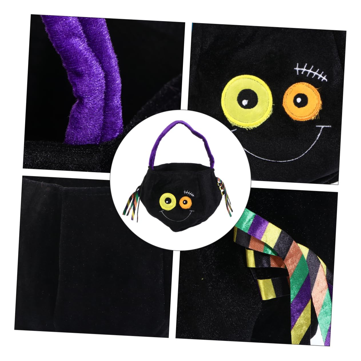 NAMOARLY 1Pc Halloween Pumpkin Classic Black Candy Bag for Trick Treating and Halloween Parties Great for Present Storage and Celebrations