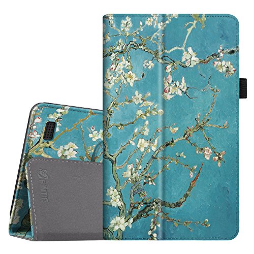 Fintie Folio Case for Amazon Fire 7 Tablet (Previous Generation - 7th, 2017 Release) - Slim Fit PU Leather Standing Protective Cover Auto Wake / Sleep, Compatible with Fire 7 (5th Gen, 2015), Blossom