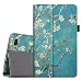 Fintie Folio Case for All-New Amazon Fire 7 Tablet (7th Generation, 2017 Release) - Slim Fit PU Leather Standing Protective Cover Auto Wake / Sleep, compatible with Fire 7 (5th Gen, 2015), Blossom