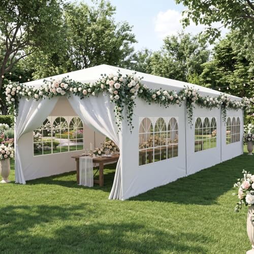 Yarvanta 10x30FT Party Tent Outdoor White Canopy...