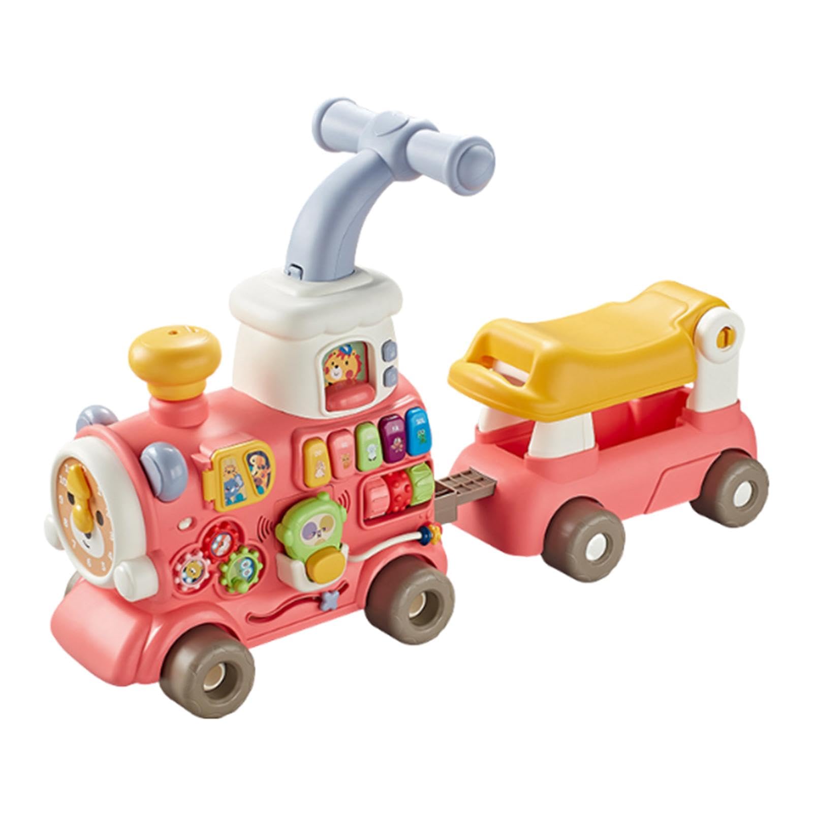 Qianly Centro attività con Trenino a Spinta E Funzione Musicale, Materiale PP/TPE, Adatto a Bambini E Bambine, per Uso Interno, Rosa