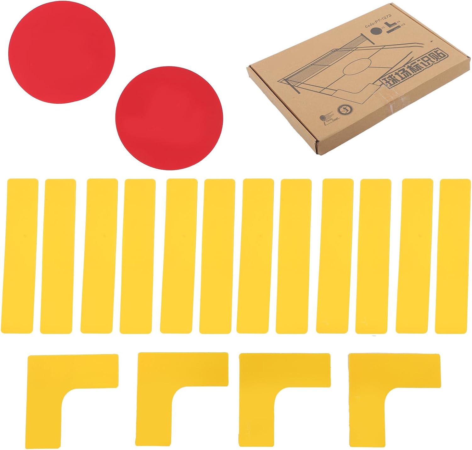 Silicone Court Line Marker, Non Reusable Boundary Sticker with Better Grip Performance, for Basketball Volleyball Badminton Tennis Court