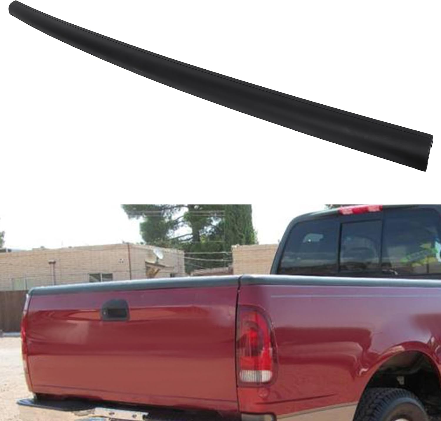 cciyu Tailgate Cap Molding FO1904103 Compatible with 1999-2007 for Ford F-250 F-350 Super Duty Top Rear Tailgate Moulding Trim,Matte Black