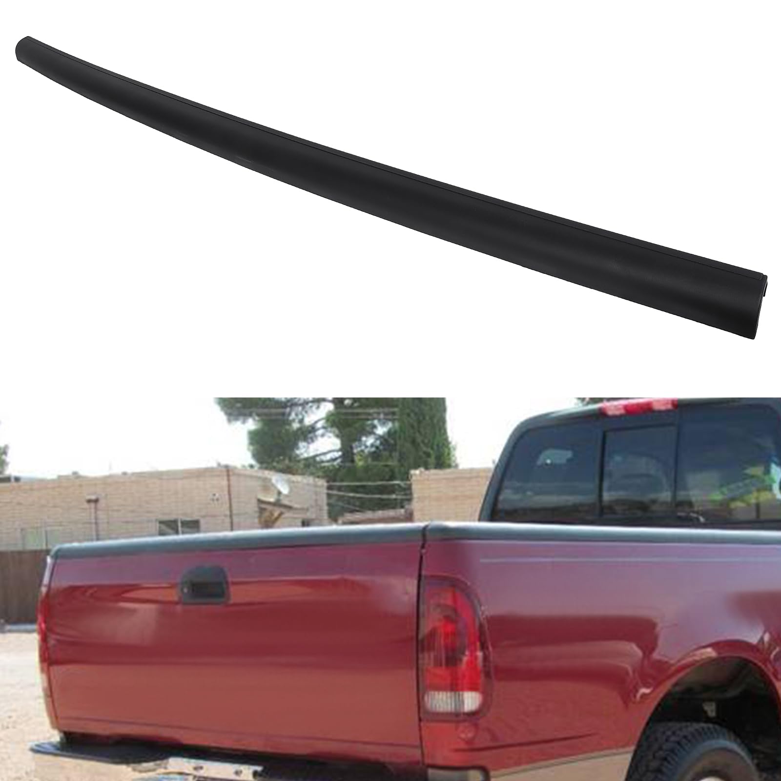 Photo 1 of cciyu Tailgate Cap Molding FO1904103 Compatible with 1999-2007 for Ford F-250 F-350 Super Duty Top Rear Tailgate Moulding Trim,Matte Black
