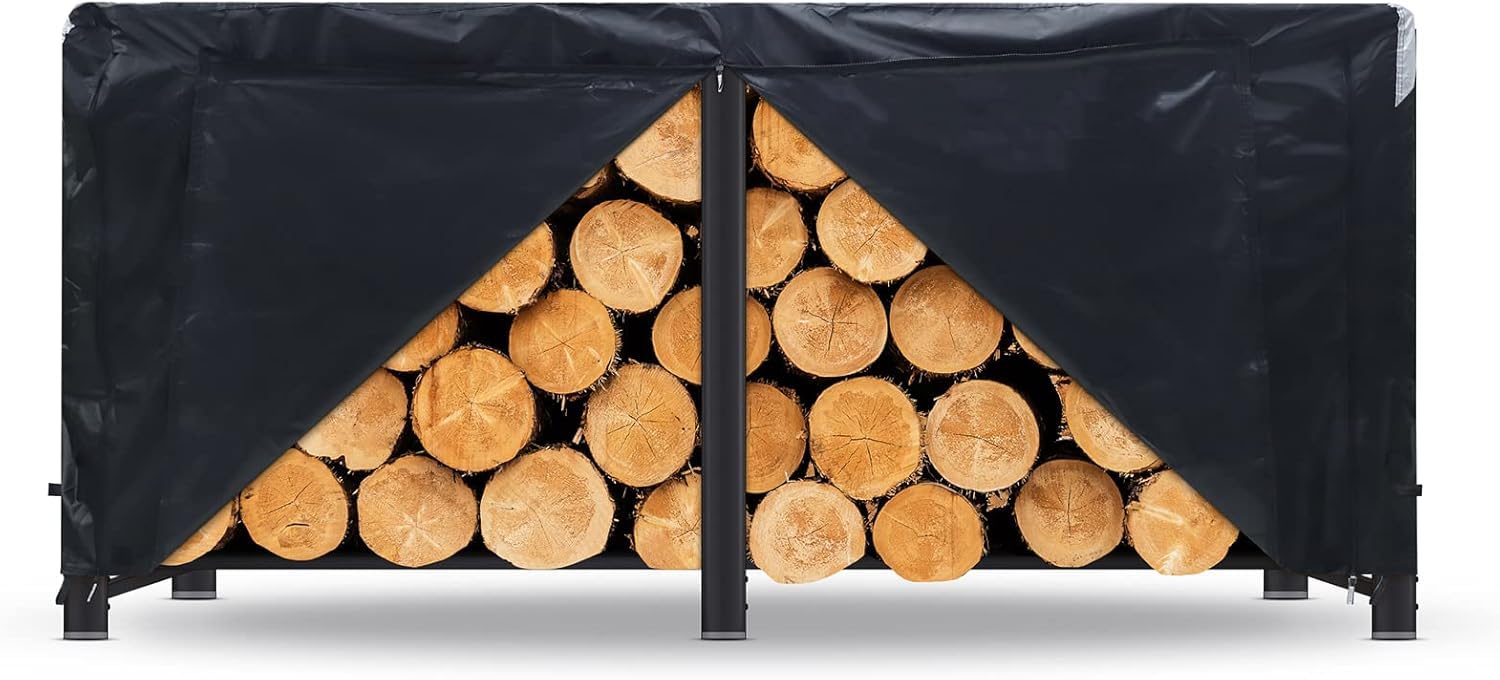 NEVERLAND 7ft Firewood Rack Cover – Waterproof, With Zipper & Buckles, Air Vents | Fits Most 7ft Log Racks (Rack Not Included)