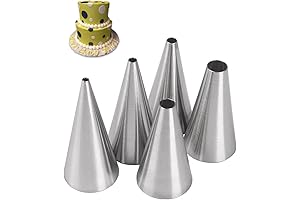 Suuker 5pcs Round Piping Tips Set For Cake Decorating