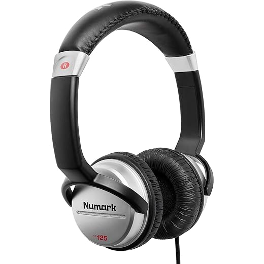 Numark Hf125 Professional DJ Headphones Wired On Ear Headphones With Mic With Closed Back Design For Superior Isolation, Black And Silver