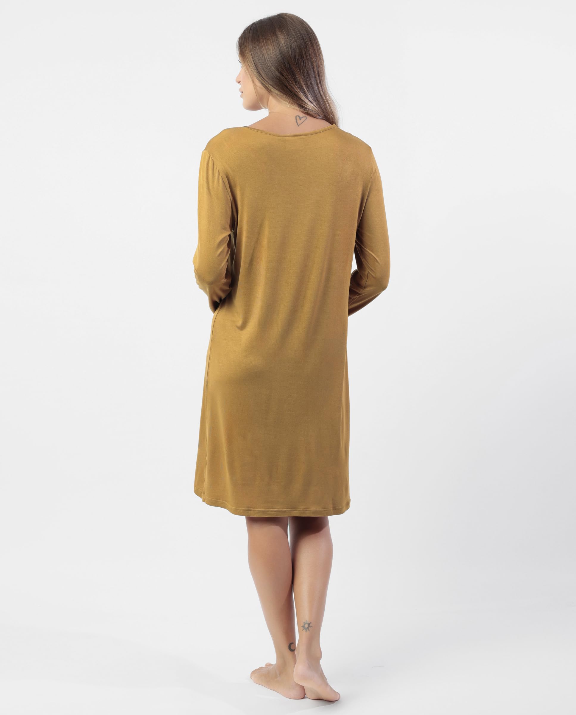 ADMAS Luxury - Camisola a maniche lunghe, tinta unita, da donna