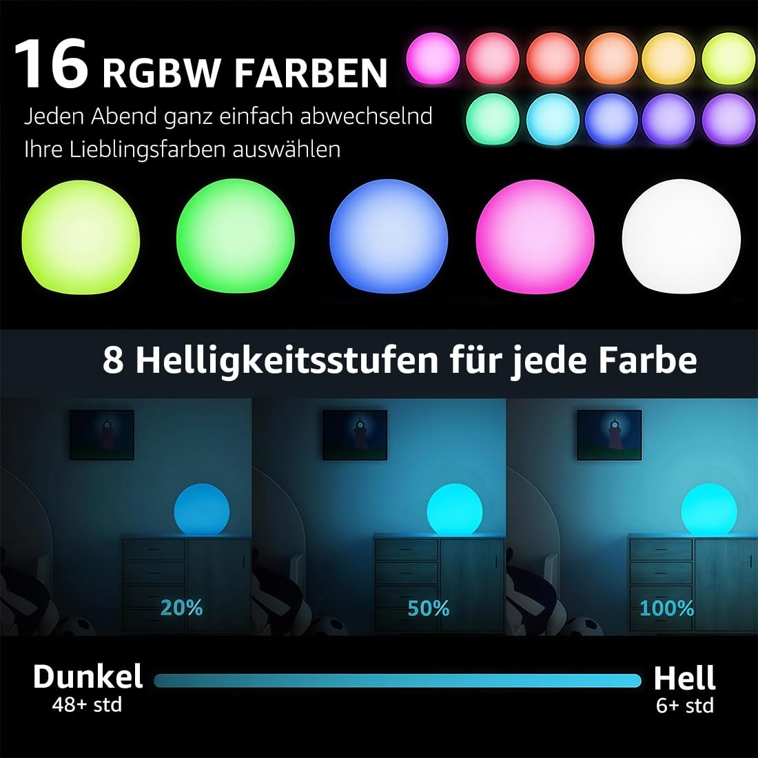 Lampada a sfera di illuminazione atmosfera al LED 15cm-ball