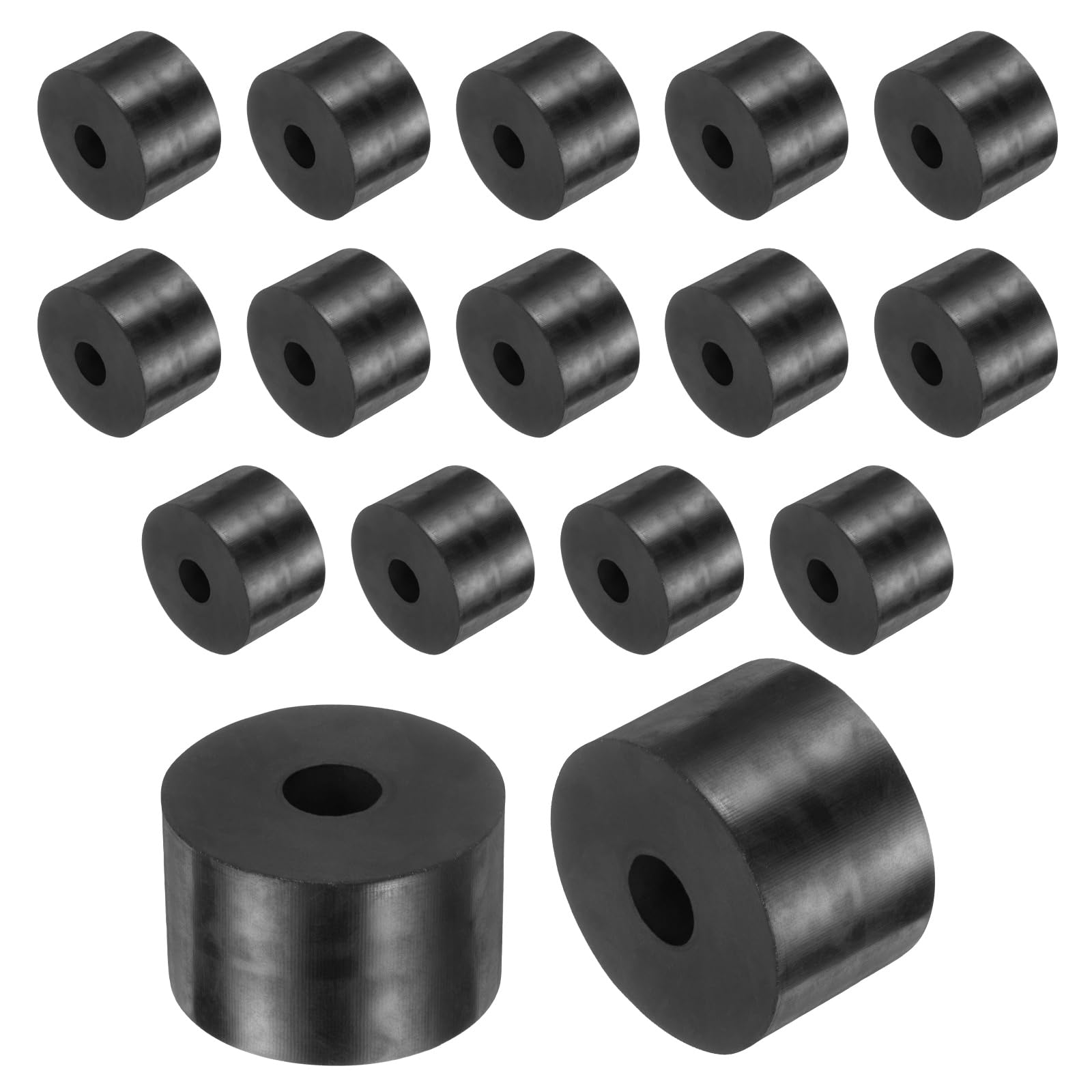 sourcing map 16 Pcs Rubber Spacers 40mm OD x 12mm ID x 35mm Height Round Anti Vibration Spacer Rubber Bushing Grommets โ image 1