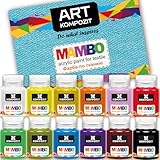 MAMBO Acrylic Fabric Paint Set for Clothes Permanent -...