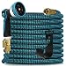 Knoikos Expandable Garden Hose 100ft - Expanding Flexible Water Hose with Durable 3750D /3/4" Solid Brass Connectors /10 Function Nozzle,Easy Storage Kink Free Garden Water Hose