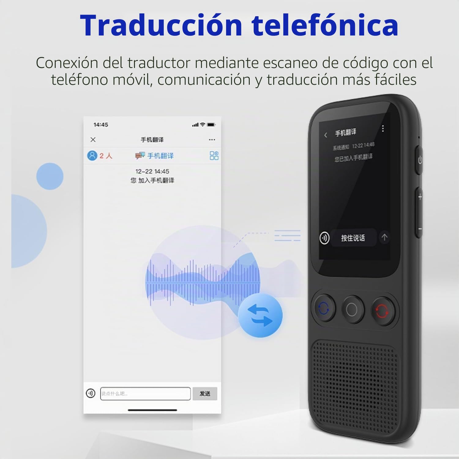 Arizona, Nuevo 2024, Traductor de Idiomas por Voz Instantáneo, Traductor Simultáneo, No Necesita Wi-Fi, Traducción Bidireccional Sin conexión en 14 Idiomas (español Offline) 138 en línea.