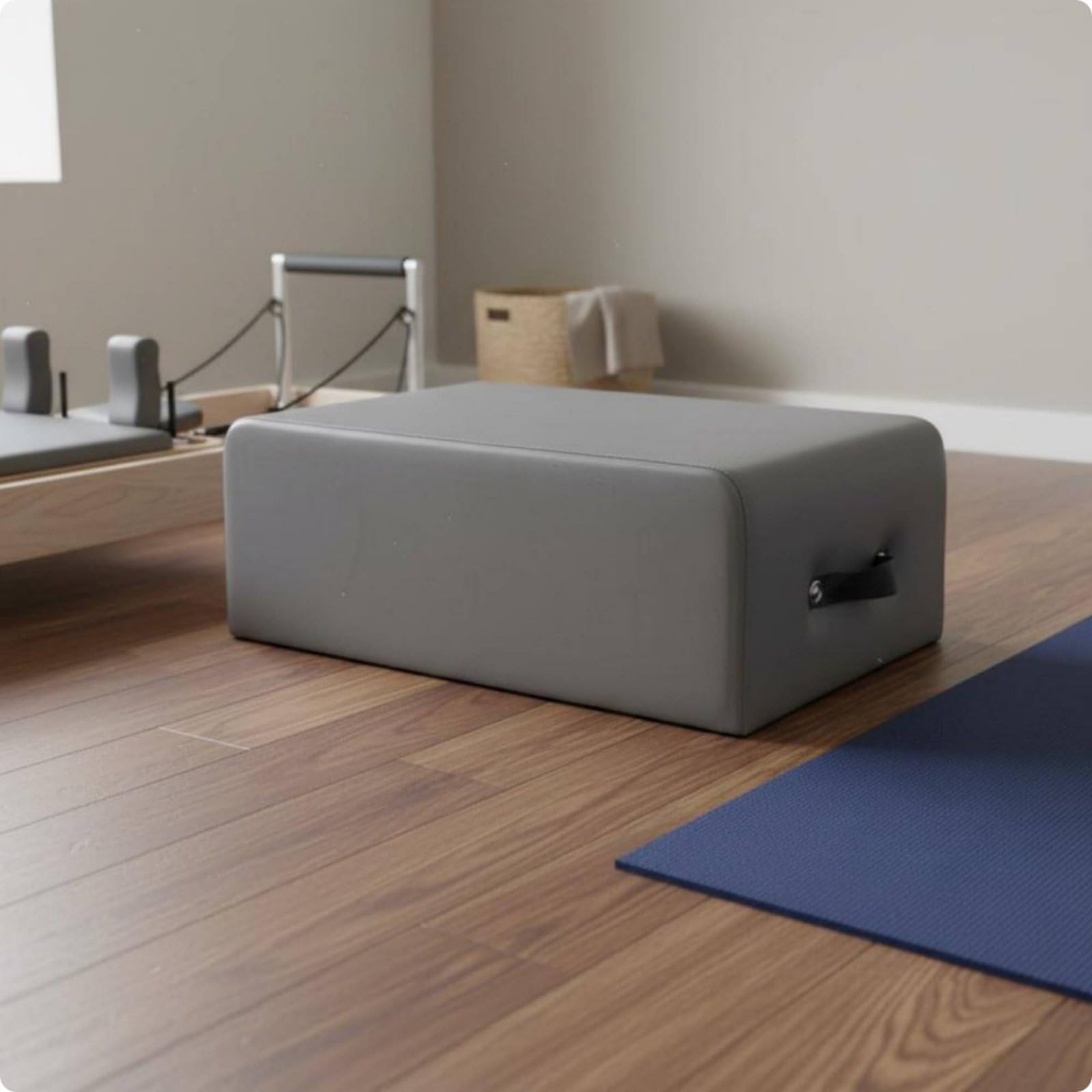 TISHITA Banco de Soporte para Pilates Caja para Reformer Accesorio Gimnasio Asiento Cómodo Firme con Espuma y Tapizado en PU Adecuado para Casa Centros de