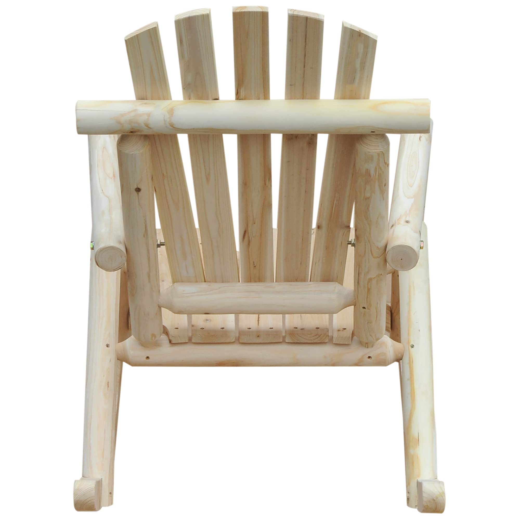 Outsunny Silla mecedora de jardín, estilo Adirondack, de madera de abeto, diseño ergonómico, color madera, 96 x 66 x 98 cm