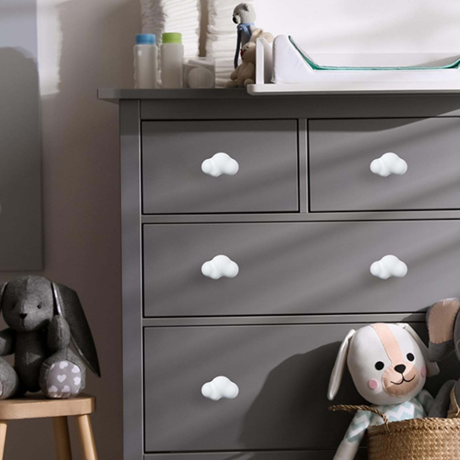 Keramik Möbelknöpfe Kinderzimmer 10 Stück Wolken Schubladengriffe Schrankknöpfe Cartoon Knöpfe Türknöpfe Schubladenknöpfe für Kinder Schränke Schubladen Kommode (A)