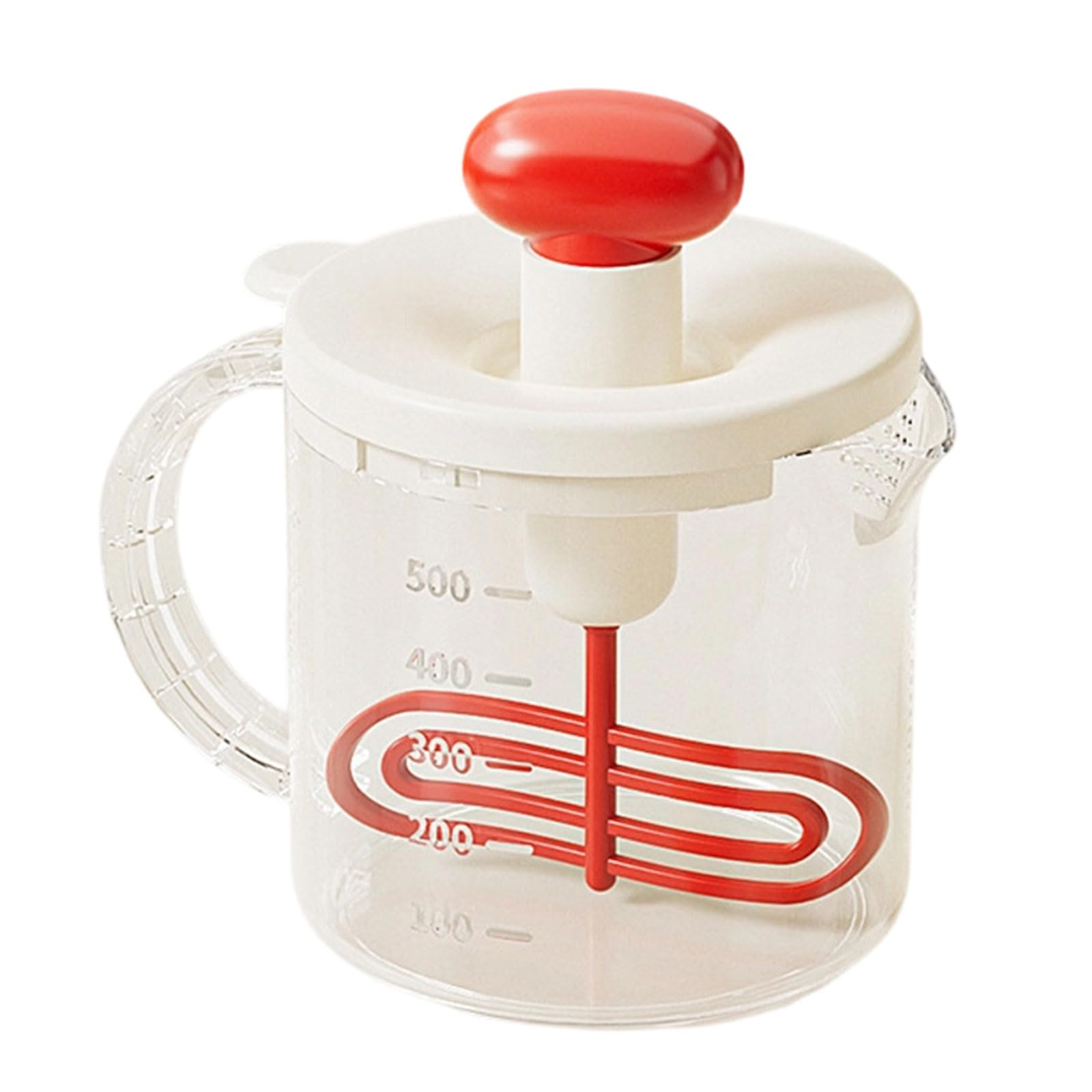 Nucelit ABS Hand Operated Stir Cup with Detachable Filter for Smooth Mixing Juices Eggs Function for Mixing Straining and Whisking