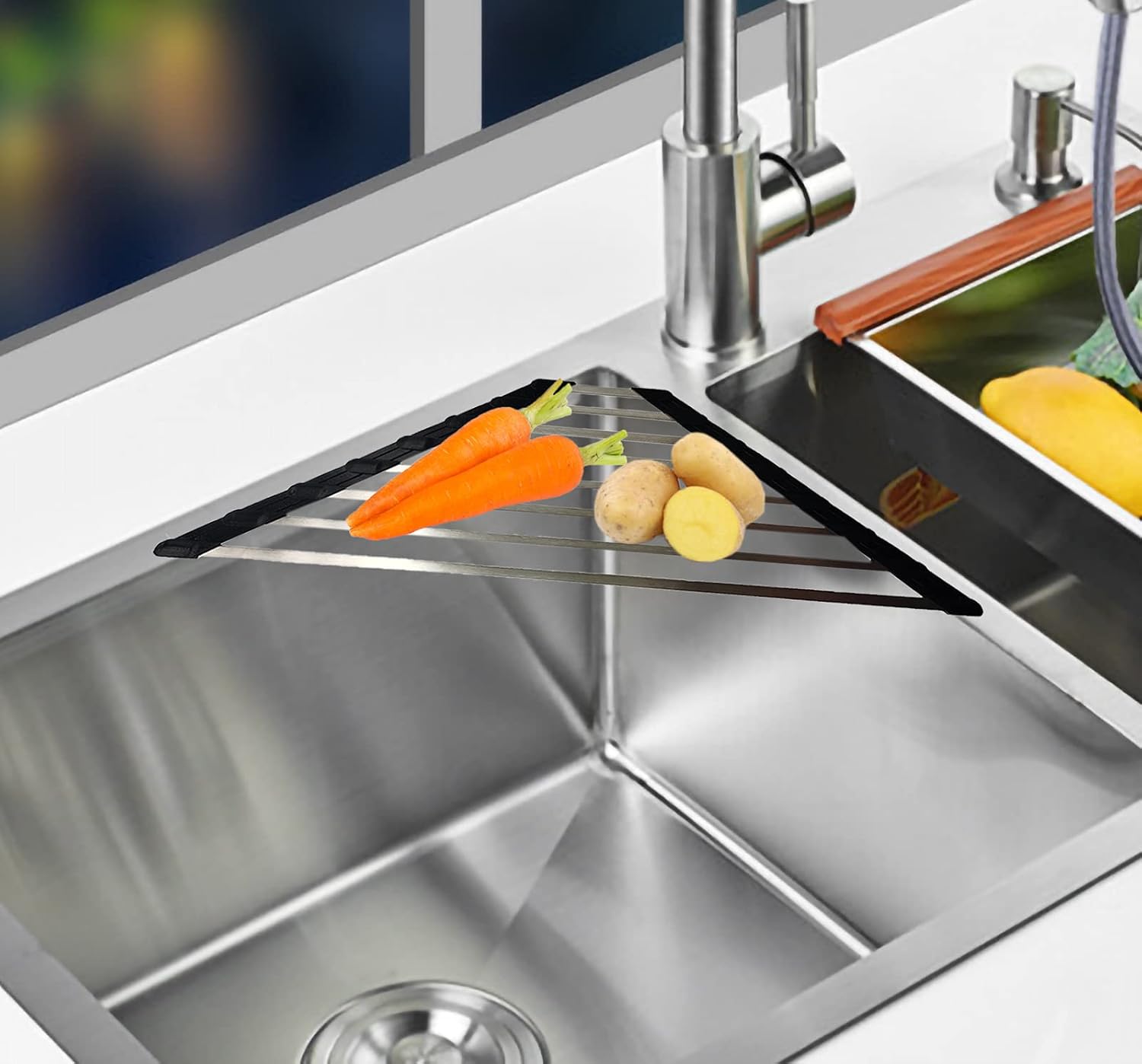 Buy Ahyuan Corner Sink Dish Drainer Over The Sink Dish Drying Rack Corner Dish Rack SUS304 Cubic