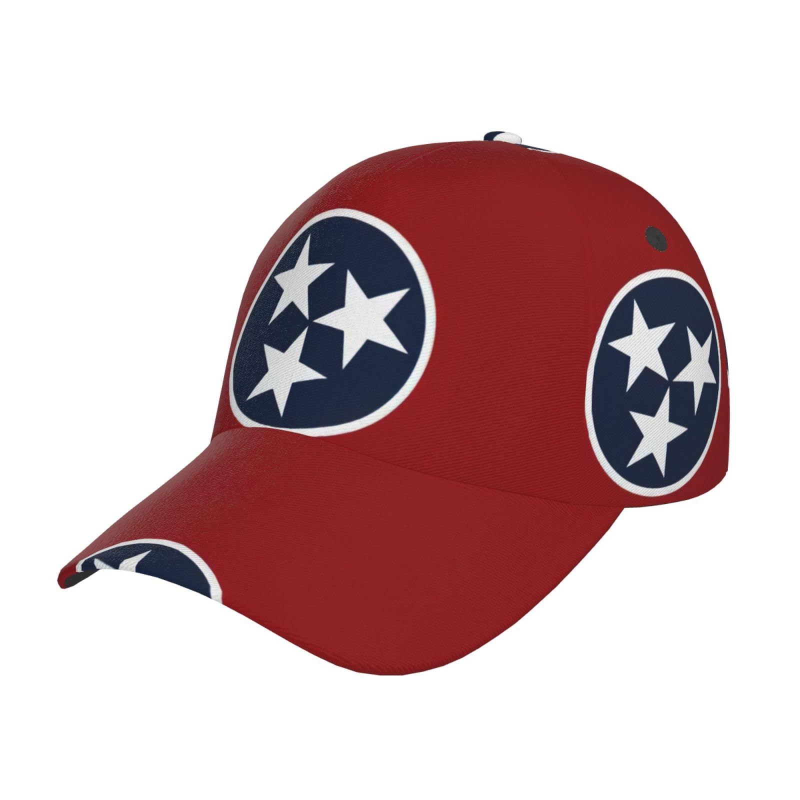 Chabu Unisex Black Tennessee State Flag Baseball Cap Sun Hat Dad Hat Trucker Cap Classic Adjustable Size Outdoor Sports Golf