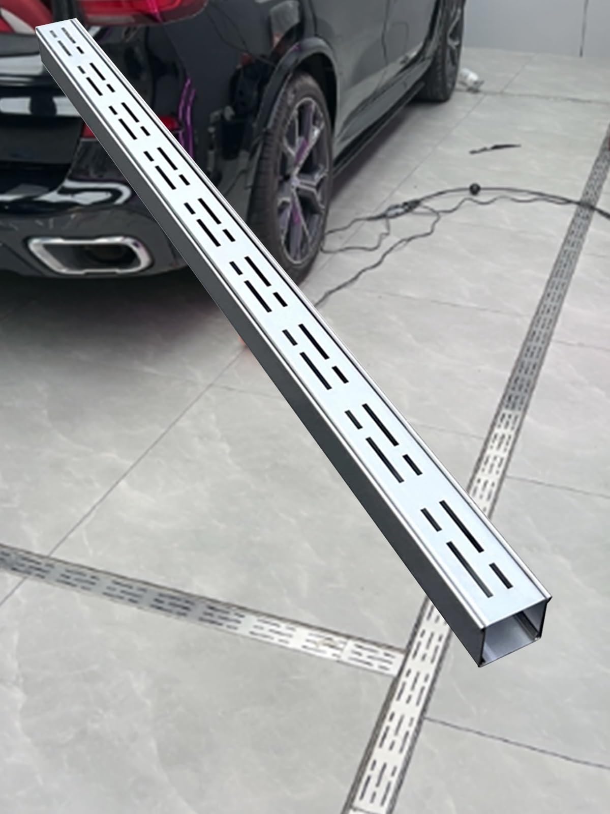 Caniveau de drainage extérieur contre les flaques avec adaptateur angle 90 et raccord T