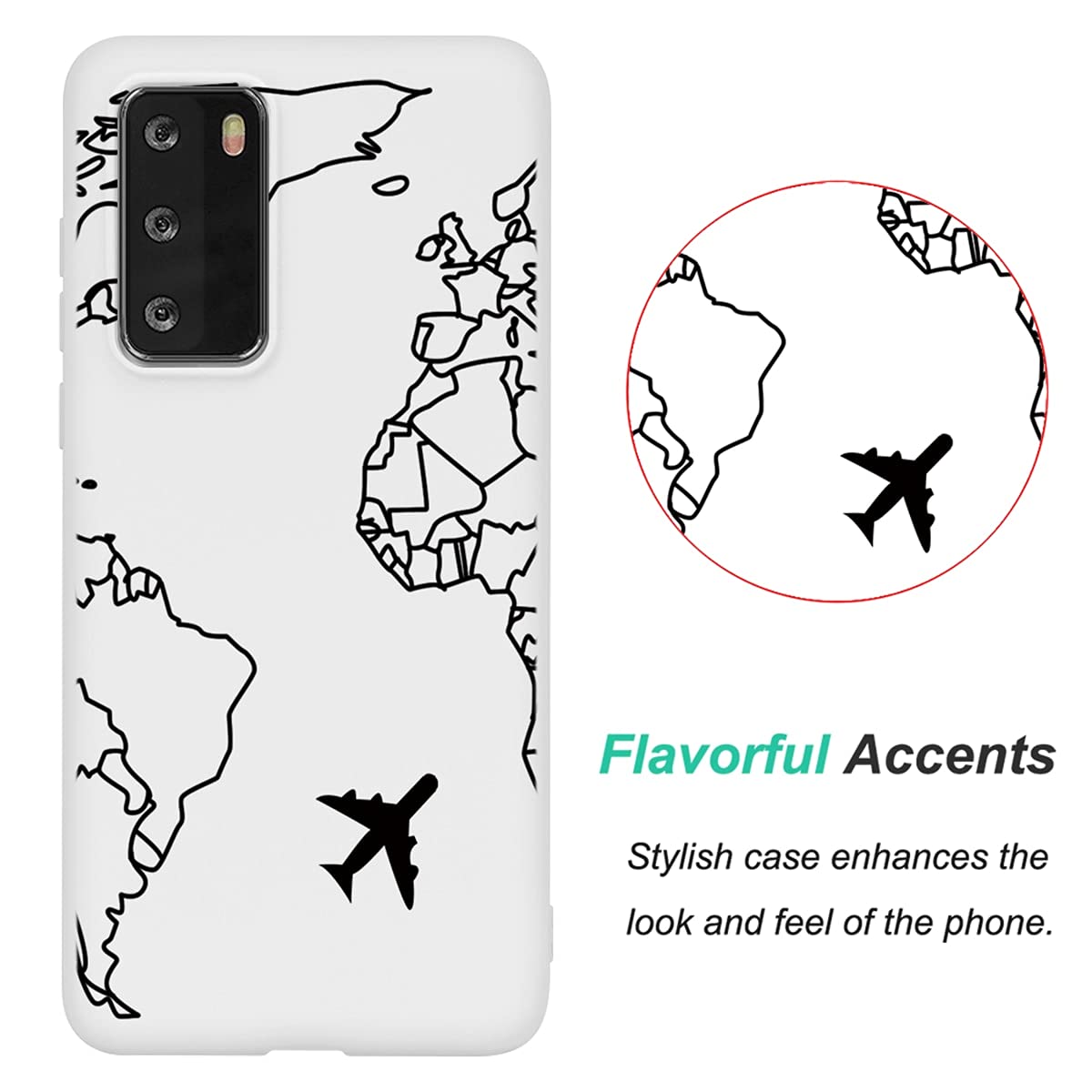 Yoedge Coque Pour Huawei P20 Lite 2018 Blanc Silicone Avec Motif