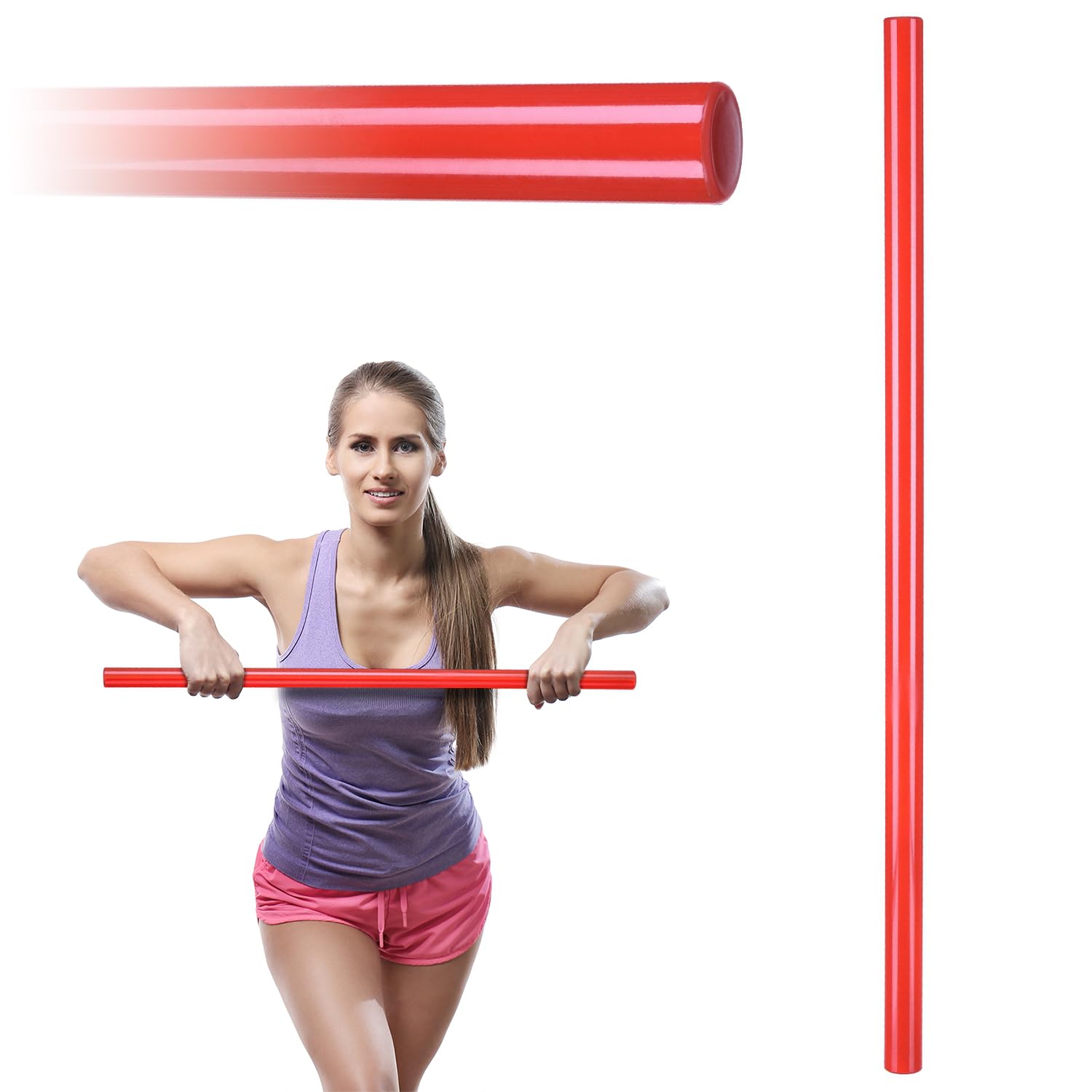 Gymtek® Barra de Gimnasia, Barra de Entrenamiento - 80 cm de Largo - Barra de Gimnasia, Barra de Entrenamiento, Barra para Fitness, Pilates, Gimnasio en casa, Gimnasio