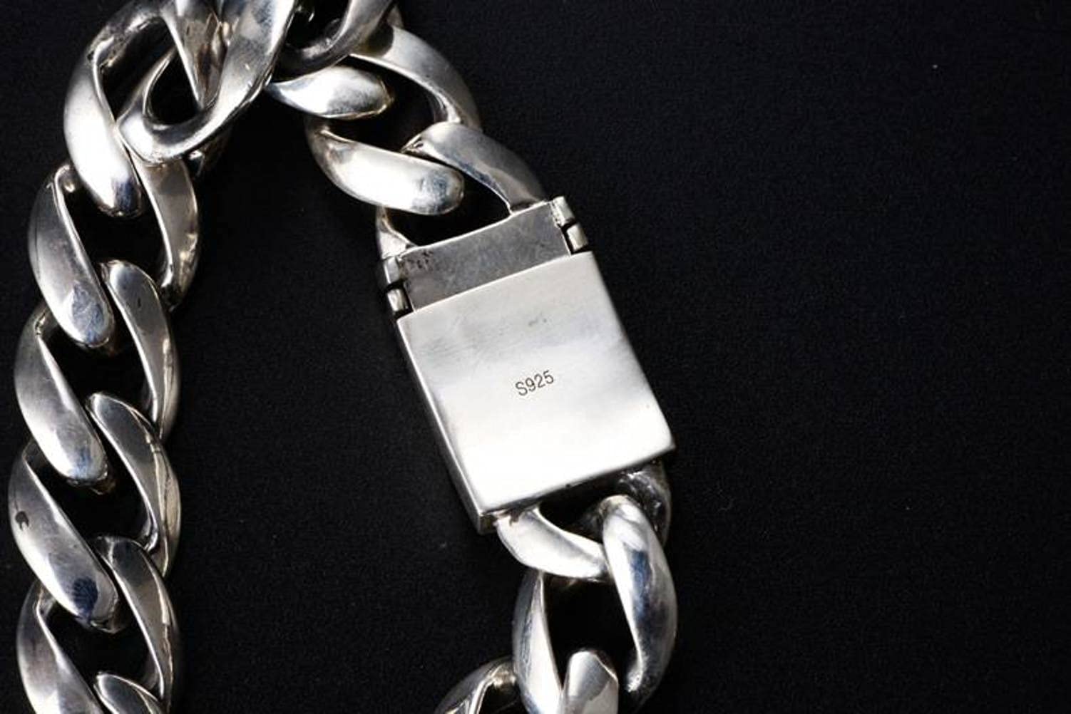 Pulsera de Plata S925 Pulsera de Hombre de Estilo Simple Tejido Brillante Dominante de Los Hombrespulsera