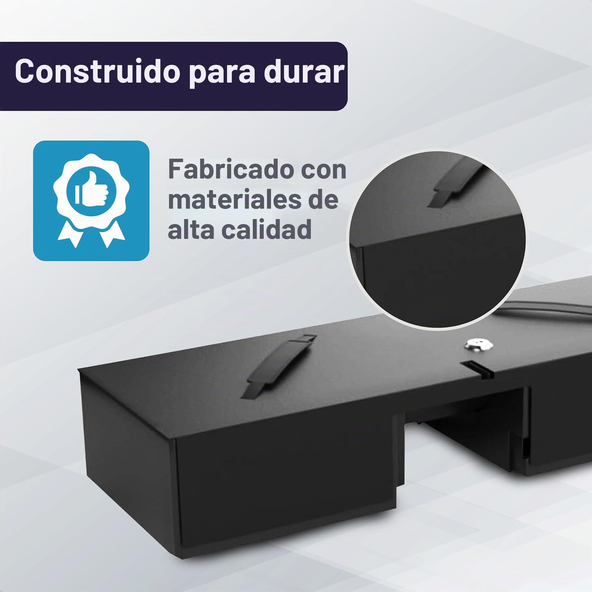 Interior con tapa y cerradura para cajón de efectivo flip-top apertura vertical automática para impresora POS y caja registradora, 5 billetes - 8 monedas - Universal