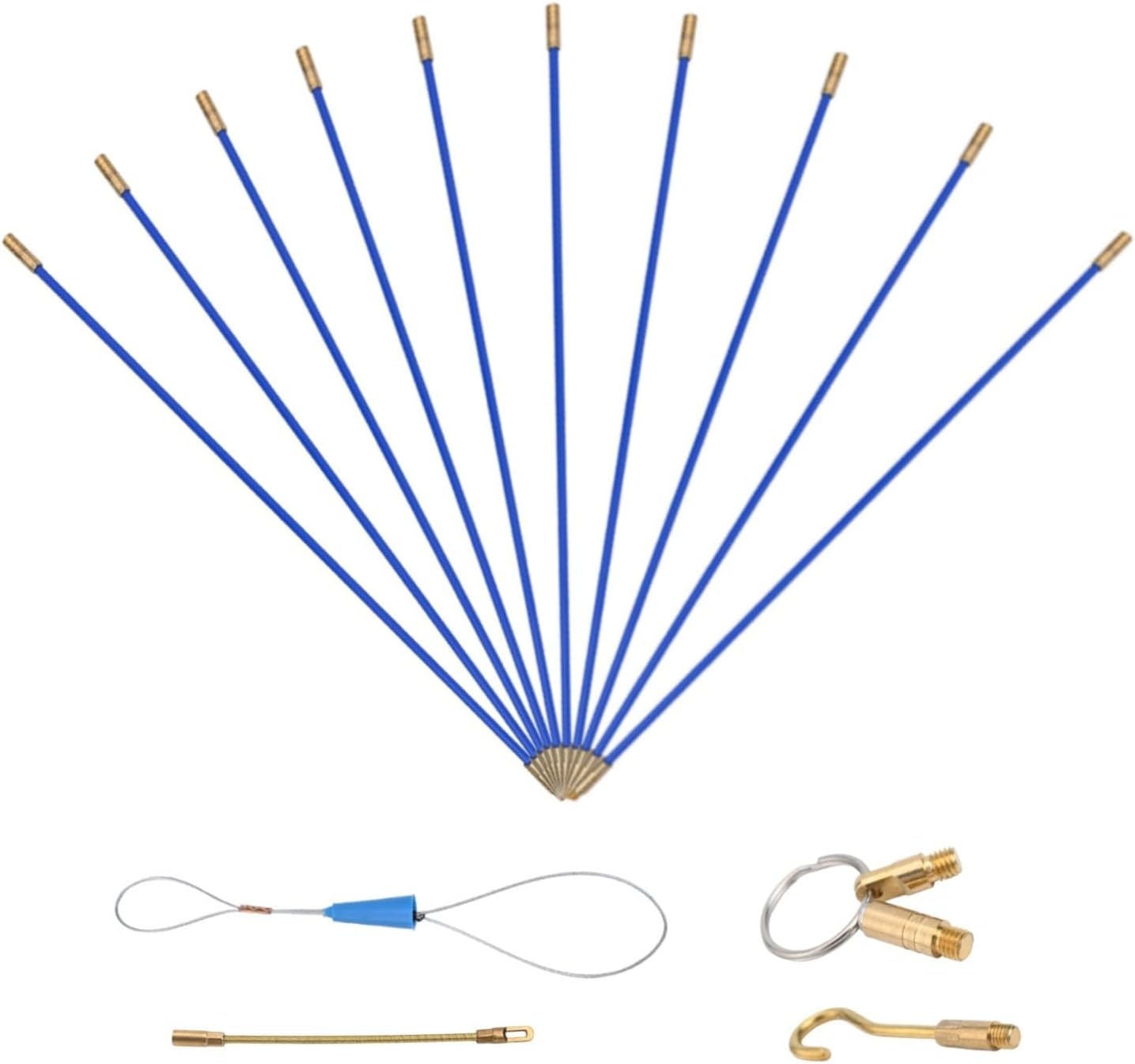 Cable Installation Made Simple with Our Set of 10 Fiberglass Rods Measuring 33cm Each for Electricians