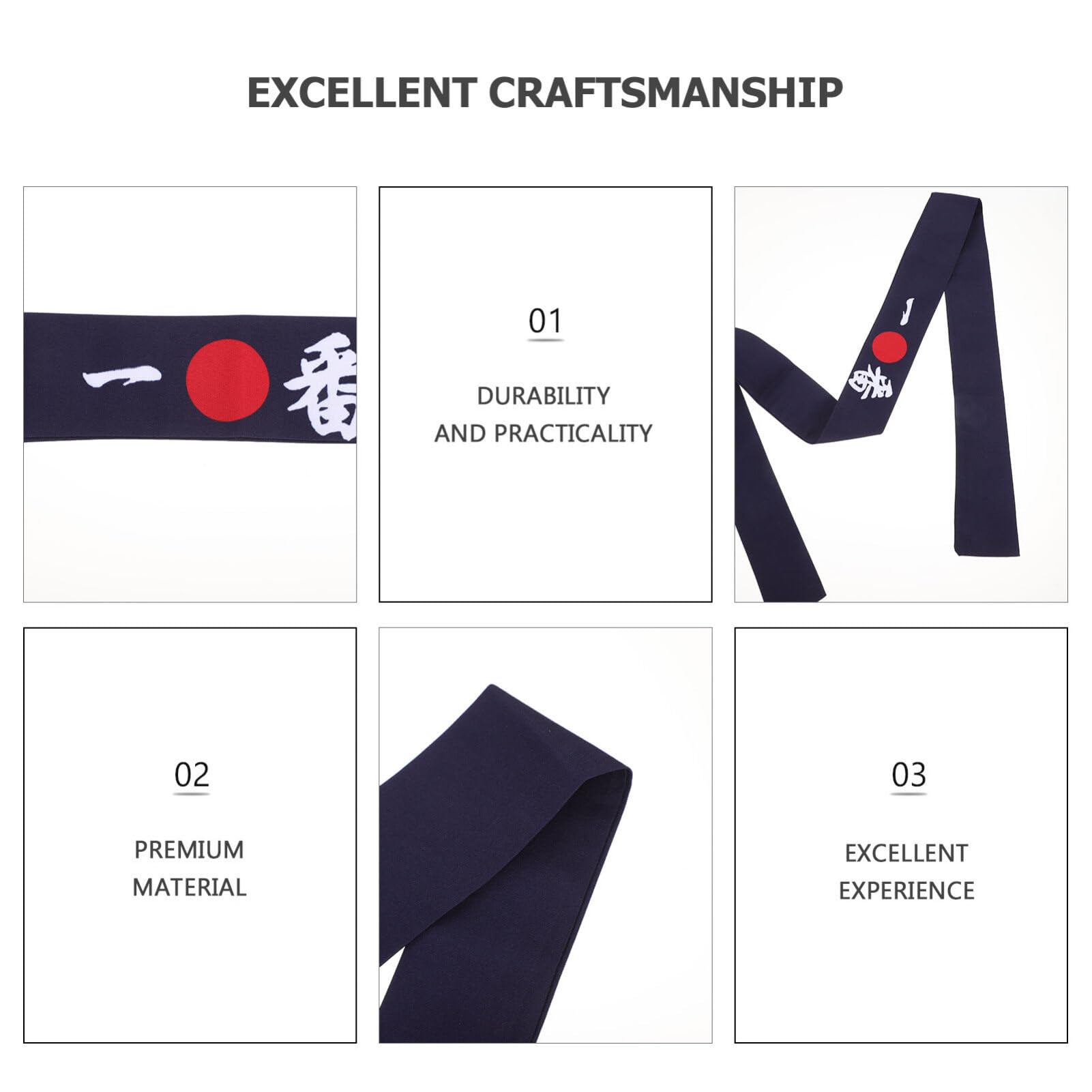 GALPADA Breathable Japanese Headband Portable Head Band Reusable Karate Headband Karate Supply