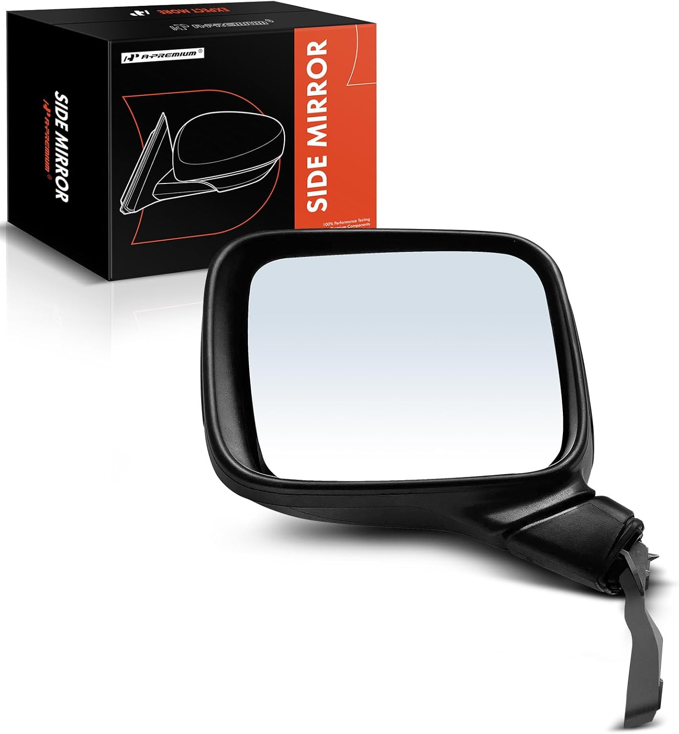 A-Premium Driver Side Manual Door Mirror - Compatible with Jeep Renegade 2015 2016 2017 2018 2019 - Non-Heated Manual Folding Black Outside Rear View Mirror - Replace# 5VZ85LXHAA