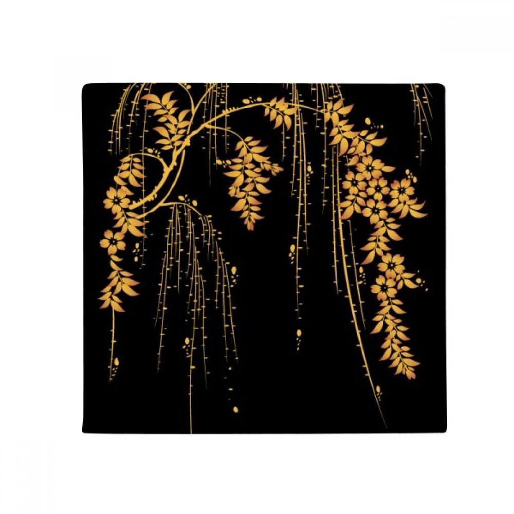 Tapis de sol pour cuisine et entrée avec motif fleur jaune japonaise antidérapant