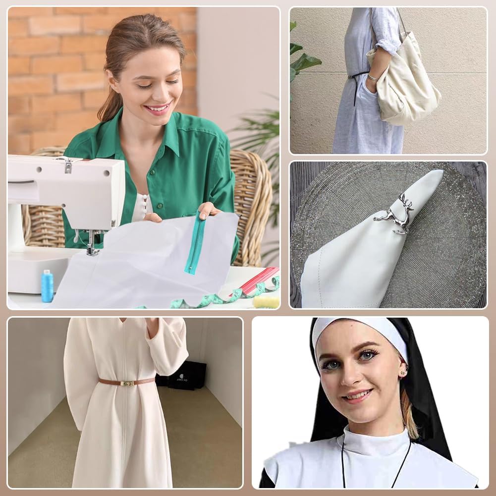 FINGERINSPIRE 3.28 Yards Poly Cotton Fabric 59inch Wide White Sewing Polycotton Fabric Poly Cotton Broadcloth Embroidery Fabric Poly Cotton Dress Craft Material for Embroidery DIY Making Supplies